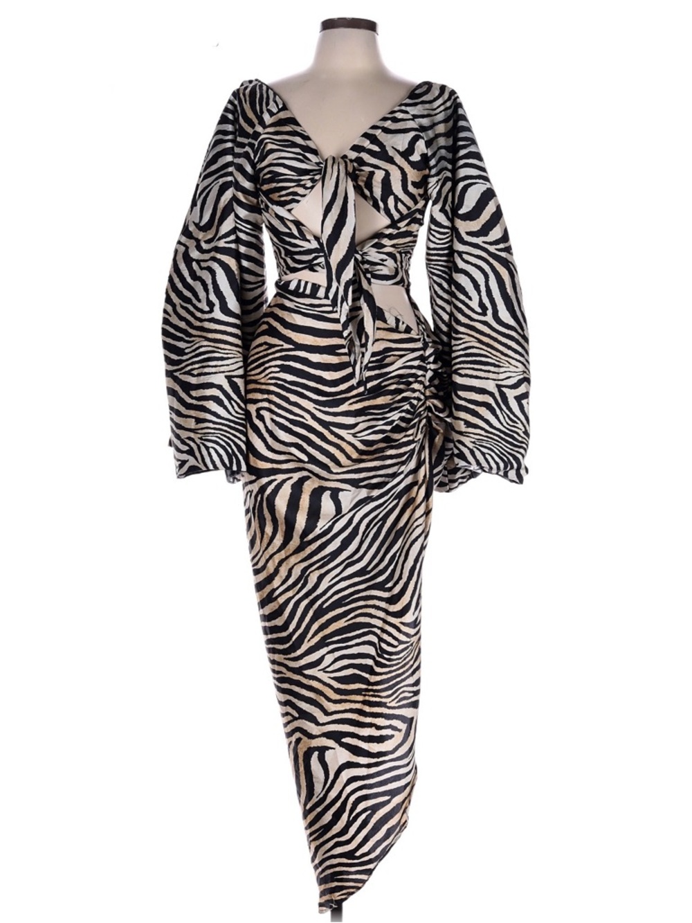TONGORO Designed & Made in Africa Statement Sleeves Cut Out Zebra Tiger Print